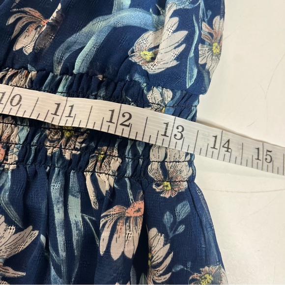Foxiedox Blue Floral Ruffle Chelsea Sleeveless Mini Dress , size M - Picture 13 of 14